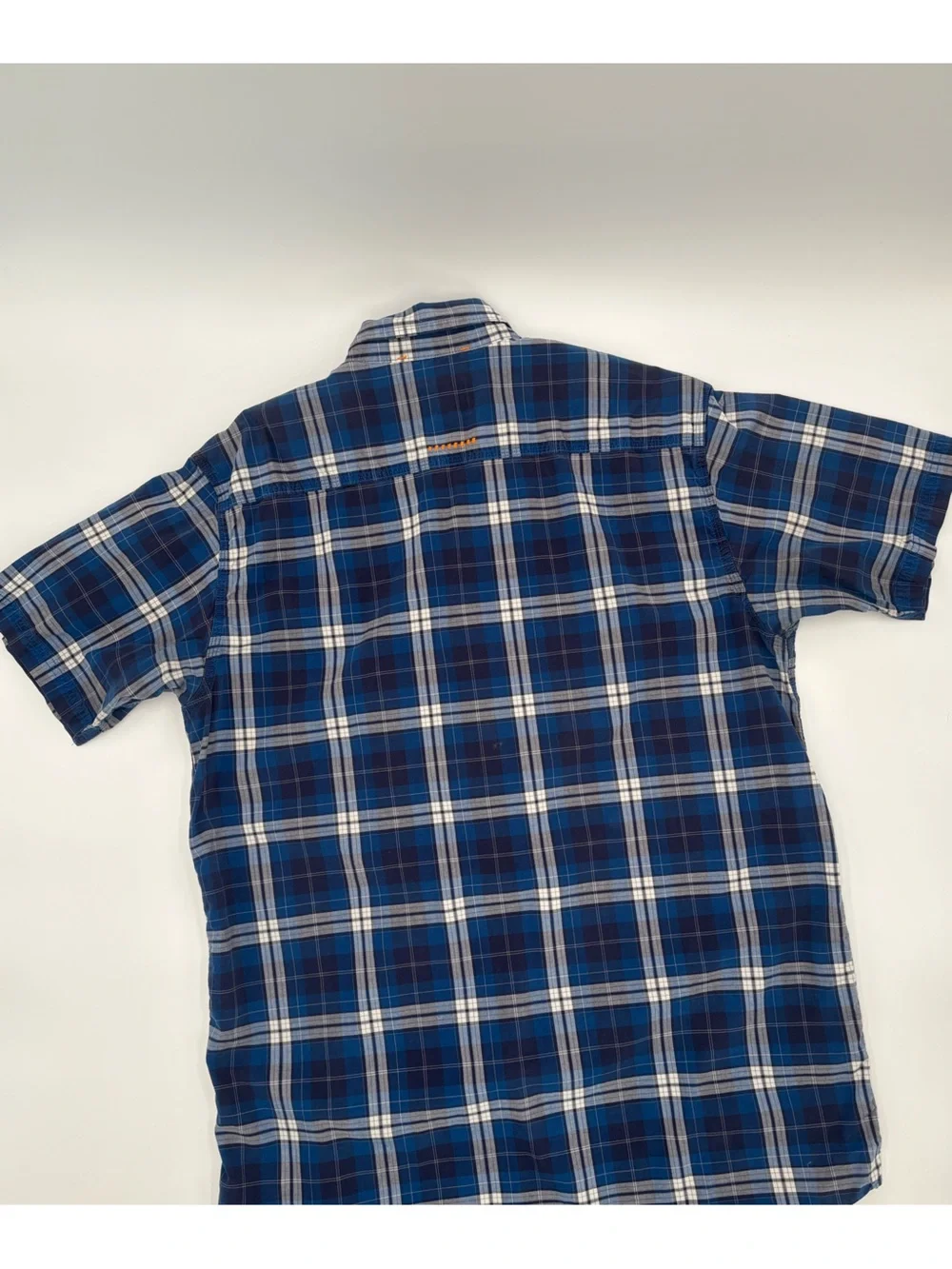 Ariat Rebar Men’s L Tall Blue‎ Plaid Short Sleeve Button Down Work Shirt